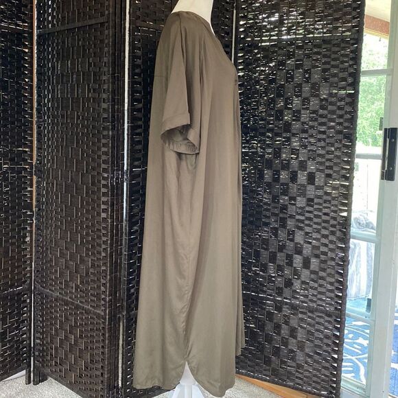 Roman’s Olive Green Short Sleeve Dress Coverup Plus Size 22W - Picture 3 of 11